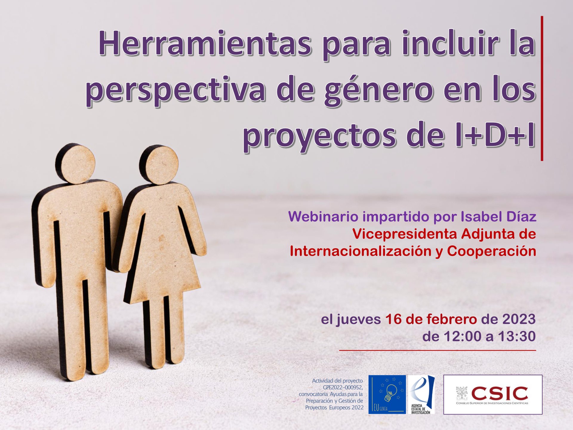 Webinar Herramientas Para Incluir La Perspectiva De Género En Los Proyectos De Idi Idissc 6684